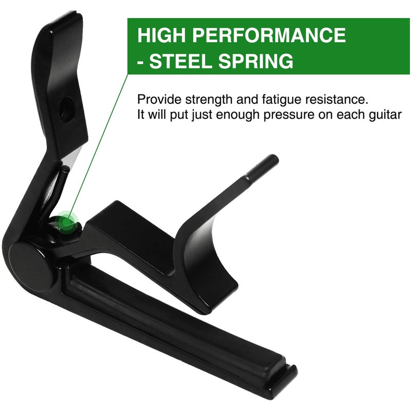 IMUSGO Guitar Capo, 6-String Acoustic & Electric Guitar Capo,Capo for acoustic guitar(Black) - Image 4